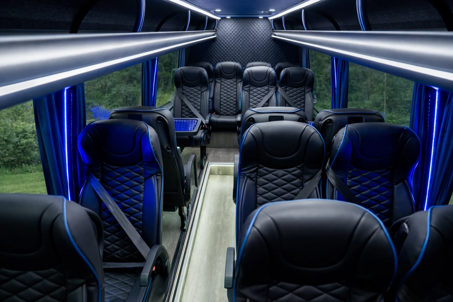 Lavish Travel 16 Seater Minibus Hire with driver interior