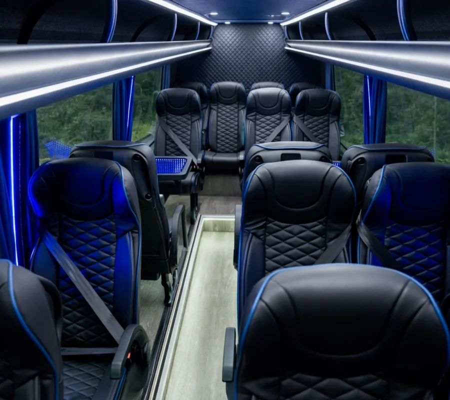 Lavish Travel 16 Seater Minibus Hire with driver interior